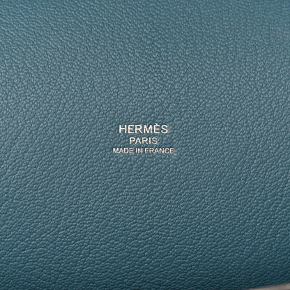 Hermes Taurillon Clemence Jypsiere 28 Blue Jean 6 of 10