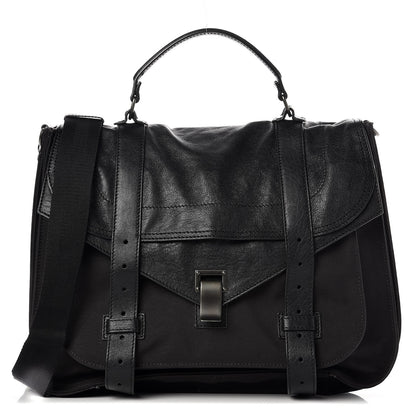Proenza Schouler Lambskin Nylon Extra Large PS1 Satchel Black 1 of 17