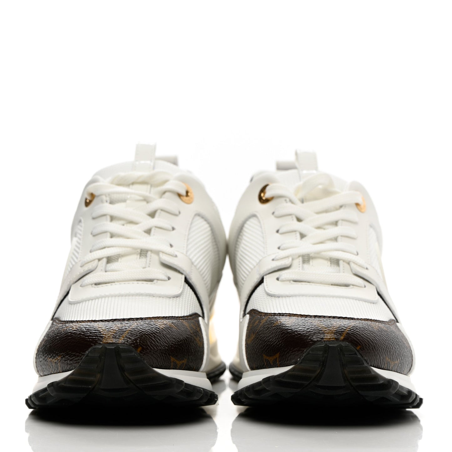 Calfskin Monogram Run Away Sneakers 39.5 White