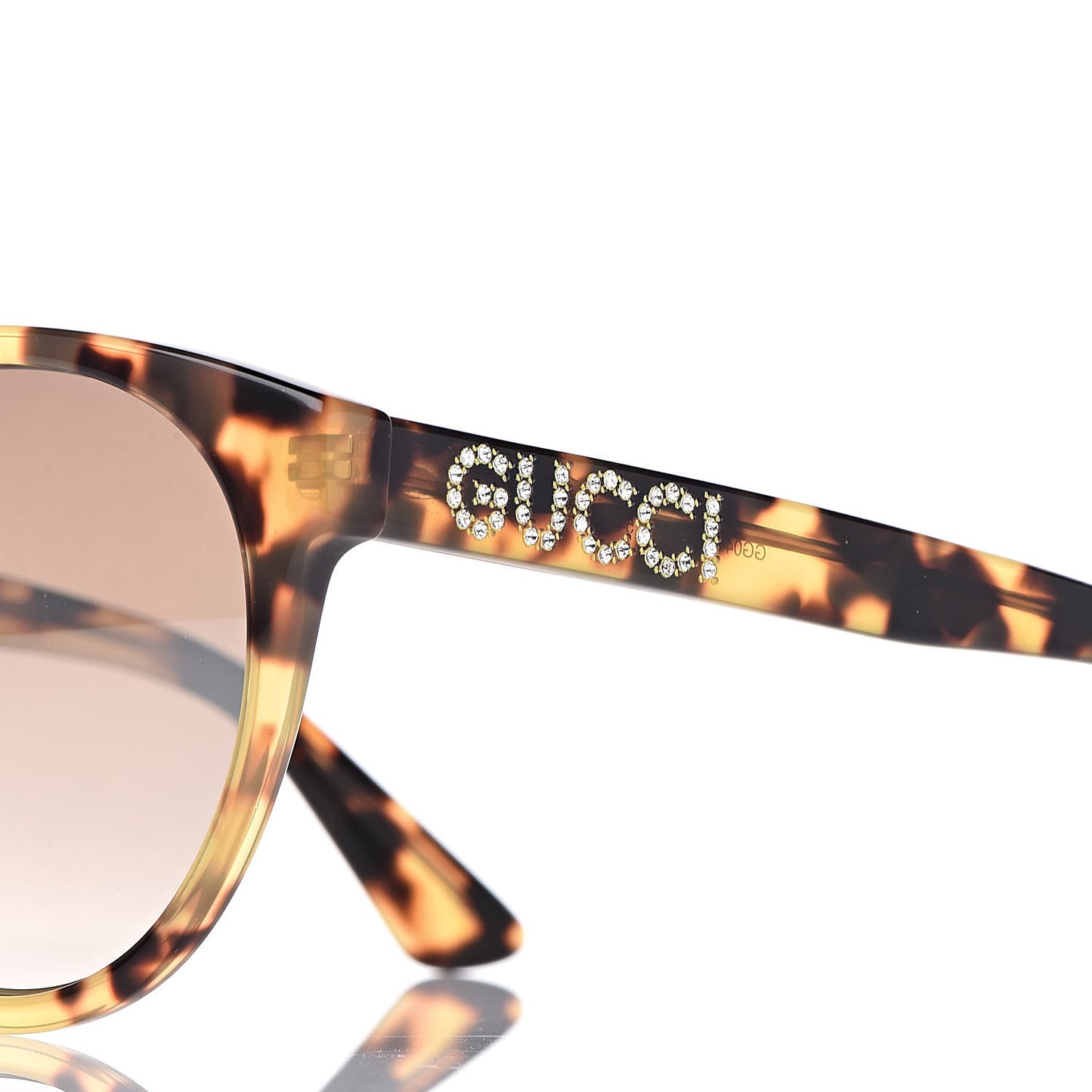 Round Frame Crystal Sunglasses GG 0419S Tortoiseshell