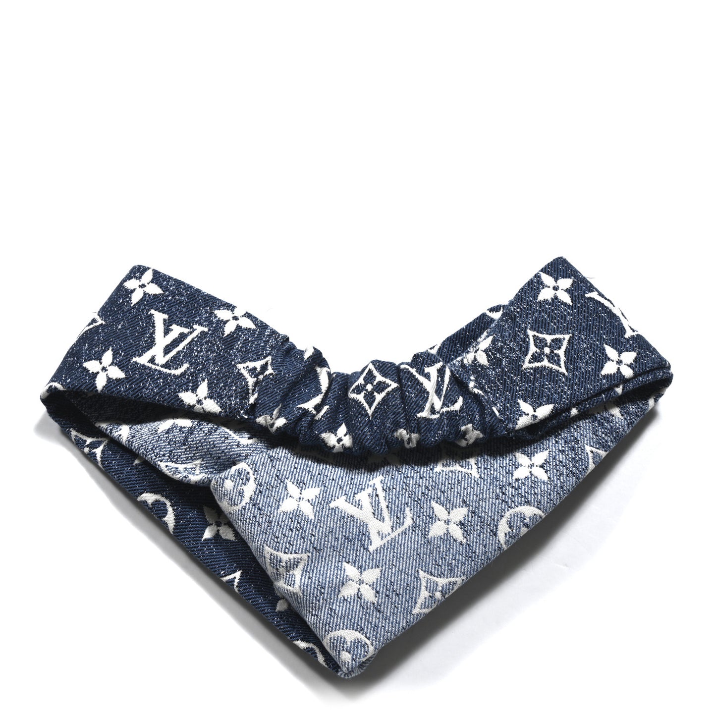 Monogram Jacquard Denim Bandeau Headband Blue