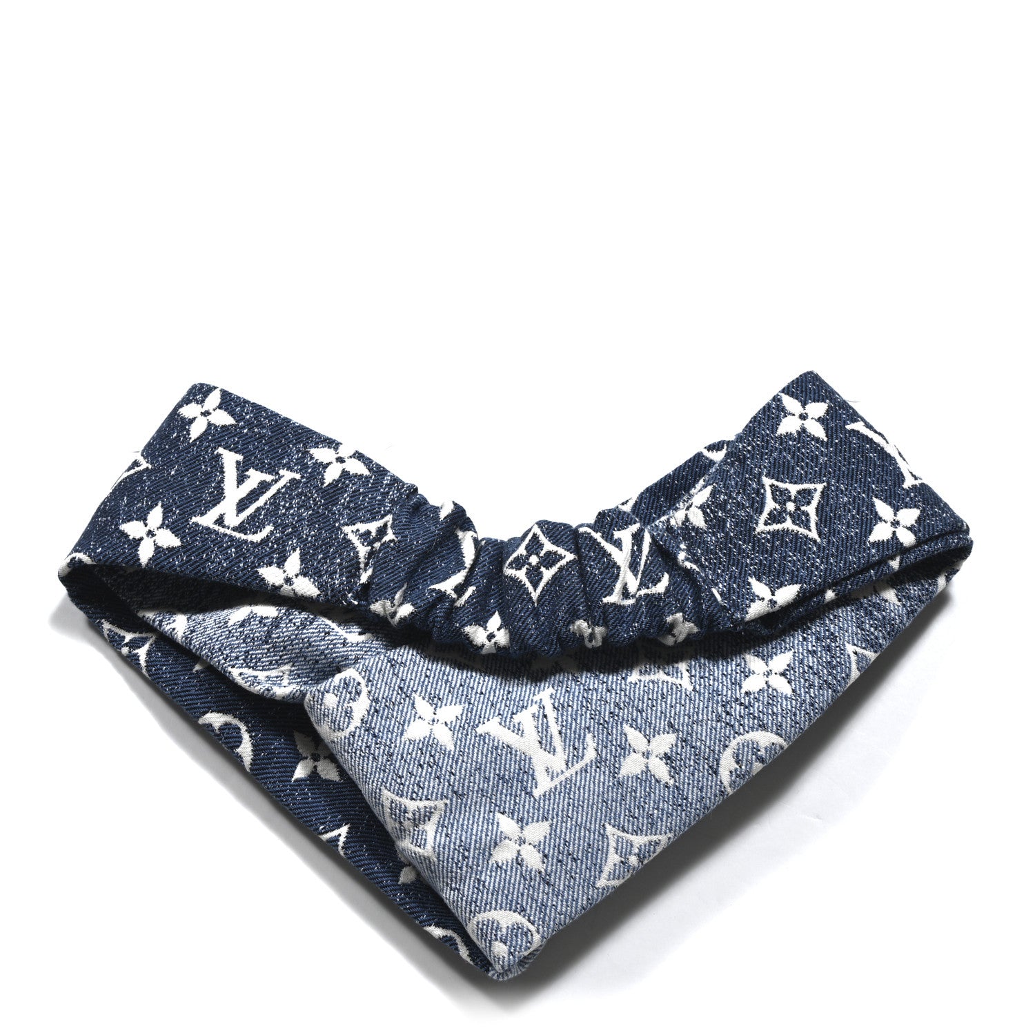 Louis Vuitton Monogram Jacquard Denim Bandeau Headband Blue 2 of 3