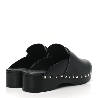 Hermes Calfskin Calya Mules 40 Black 4 of 8