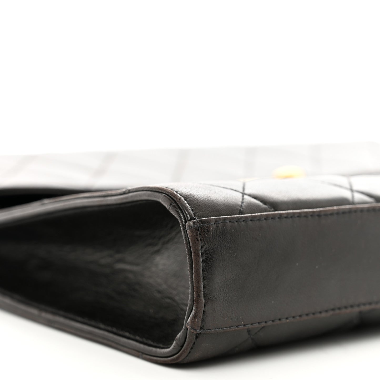 Lambskin Quilted Briefcase Laptop Bag Black