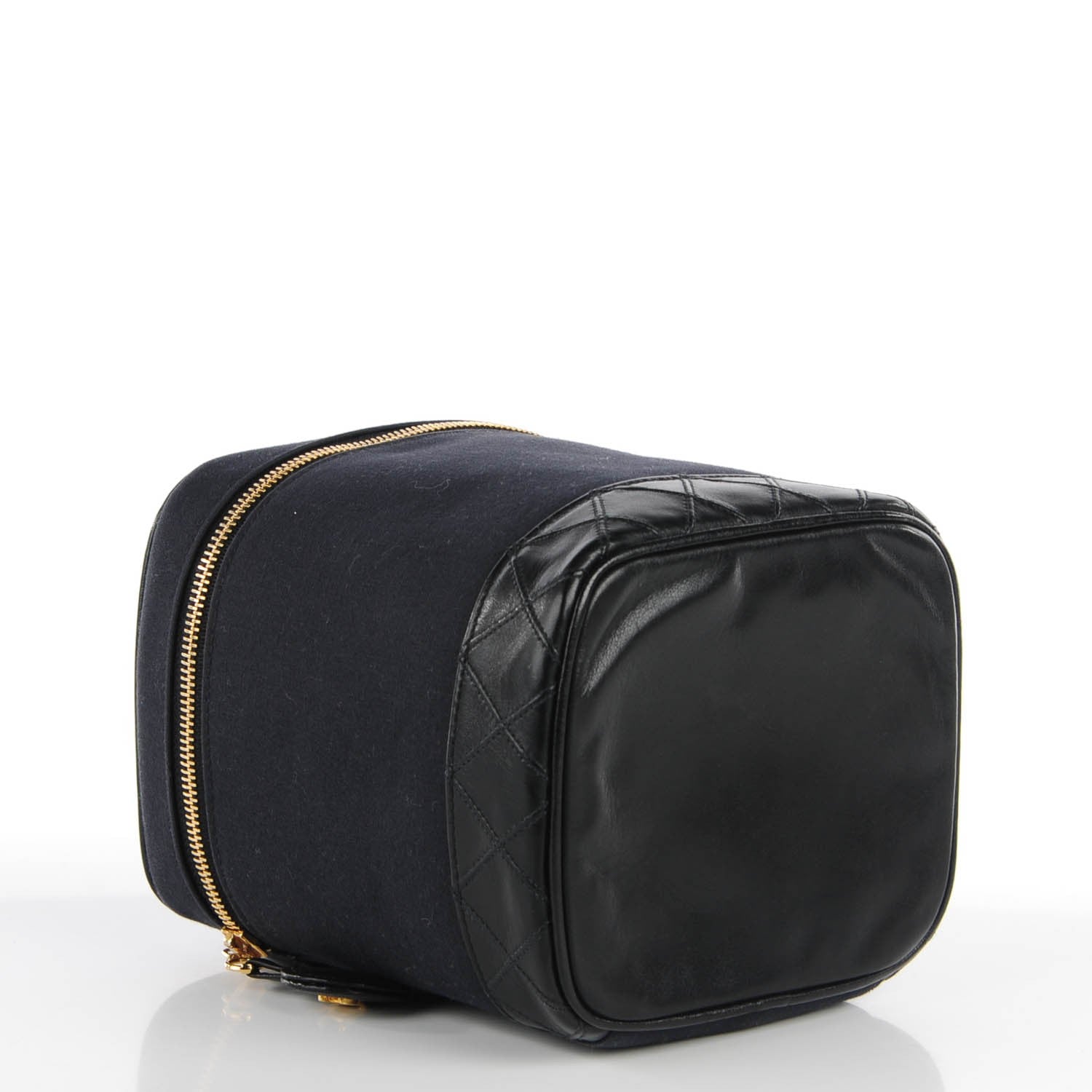 Chanel Lambskin Canvas Vanity Cosmetic Case Black 4 of 8