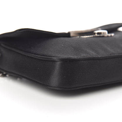 Prada Satin Crystal Clutch Black 7 of 12
