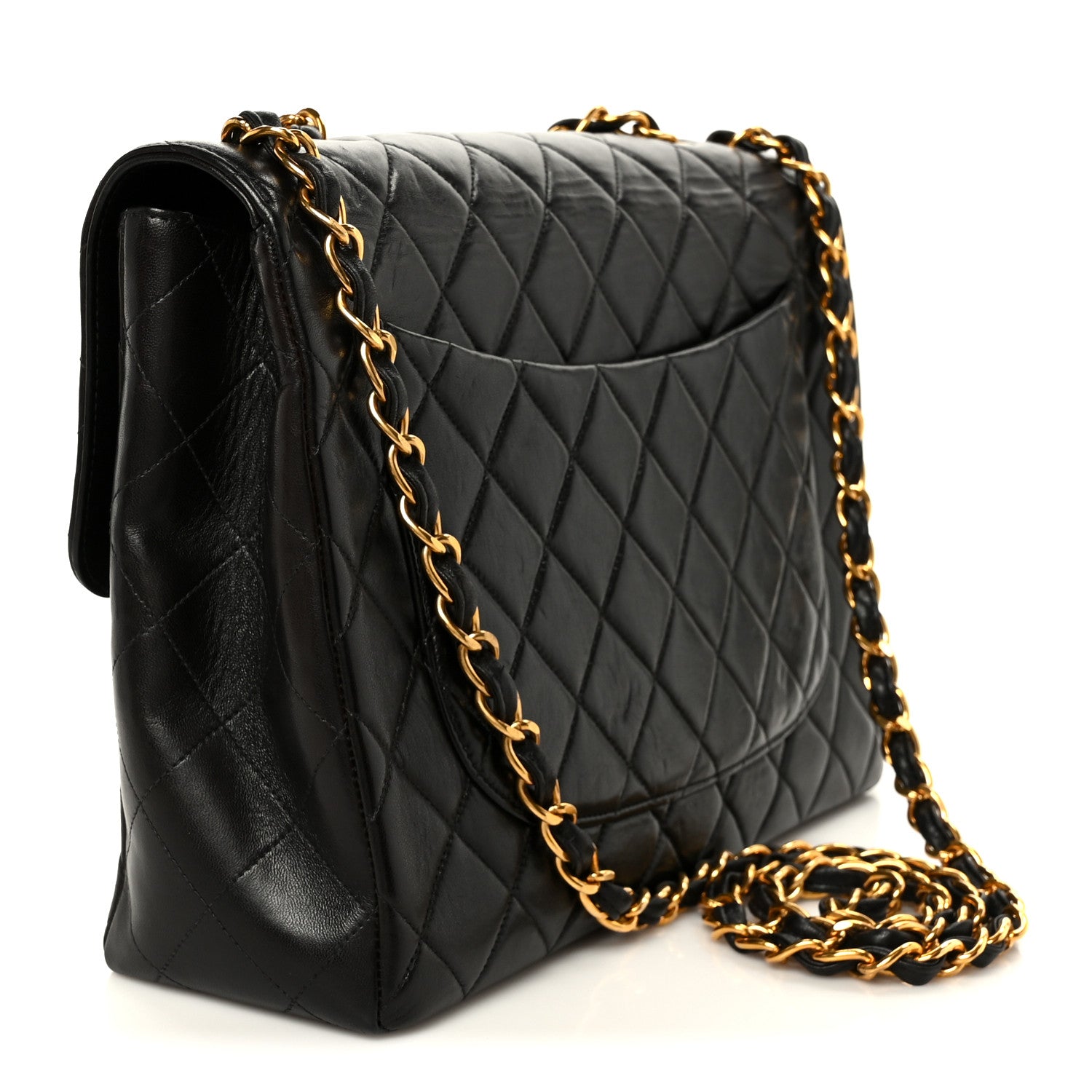 Chanel Lambskin Quilted Jumbo Single Flap Black 3 of 12