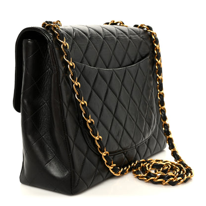 Chanel Lambskin Quilted Jumbo Single Flap Black 3 of 12