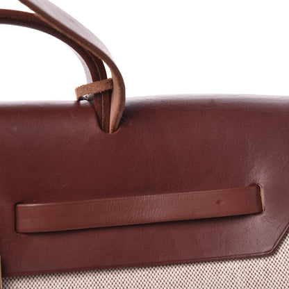Hermes Toile Calfskin Herbag 39 GM Natural 13 of 18