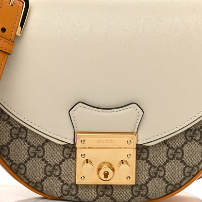 Gucci GG Supreme Monogram Calfskin Small Padlock Messenger Shoulder Bag Beige Mystic White Sun Oil 8 of 10