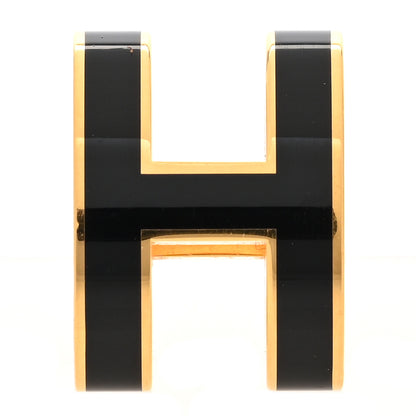 Hermes Lacquered Gold Pop H Pendant Black 1 of 3