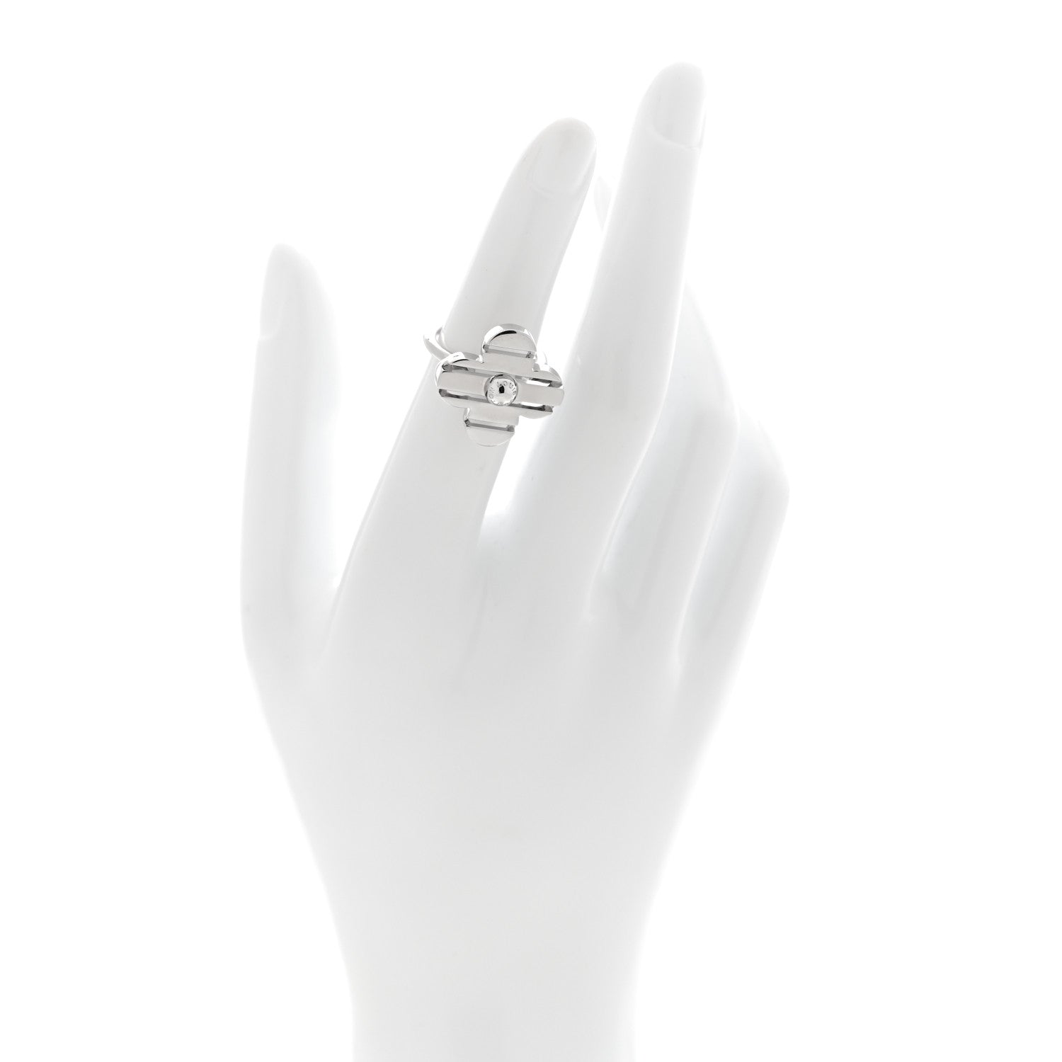 Louis Vuitton 18K White Gold Petite Fleur Ring 47 4 2 of 6