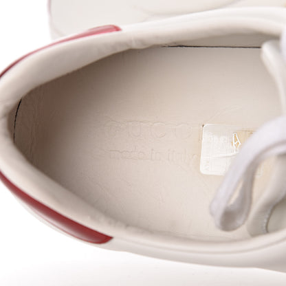 Gucci Calfskin Stripe Mens New Ace Sneakers 9.5 White Ecru Red Flame 9 of 15
