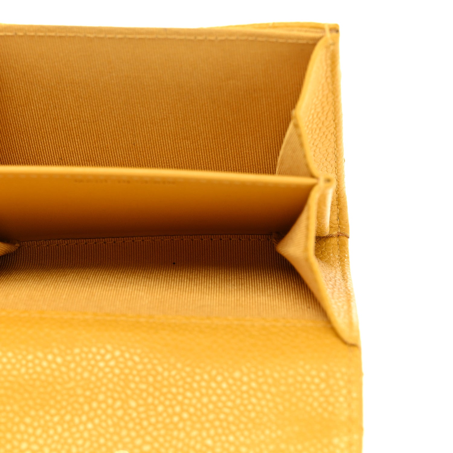 Chanel Caviar Quilted Flap Card Holder Wallet Yellow 5 of 8
