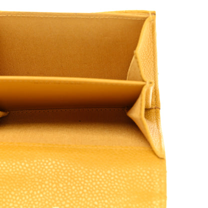 Chanel Caviar Quilted Flap Card Holder Wallet Yellow 5 of 8