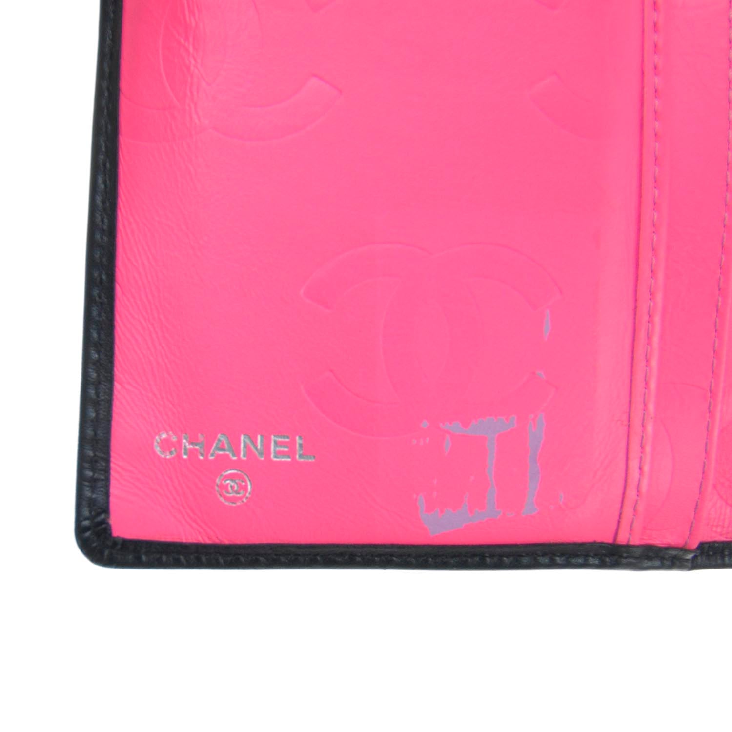 Chanel Calfskin Quilted Cambon Yen Wallet Black White 5 of 7
