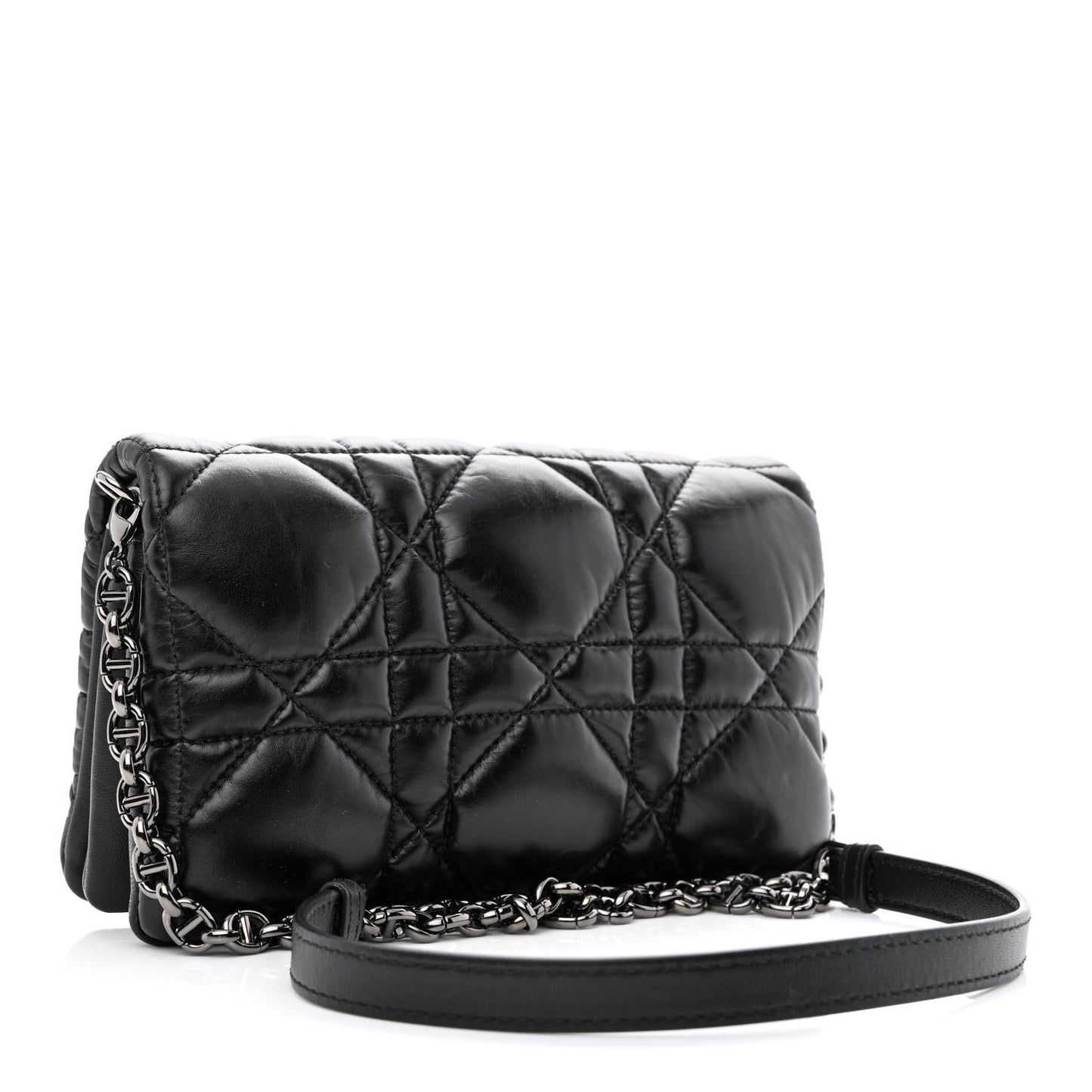 Calfskin Macrocannage Mini Caro Bag Black