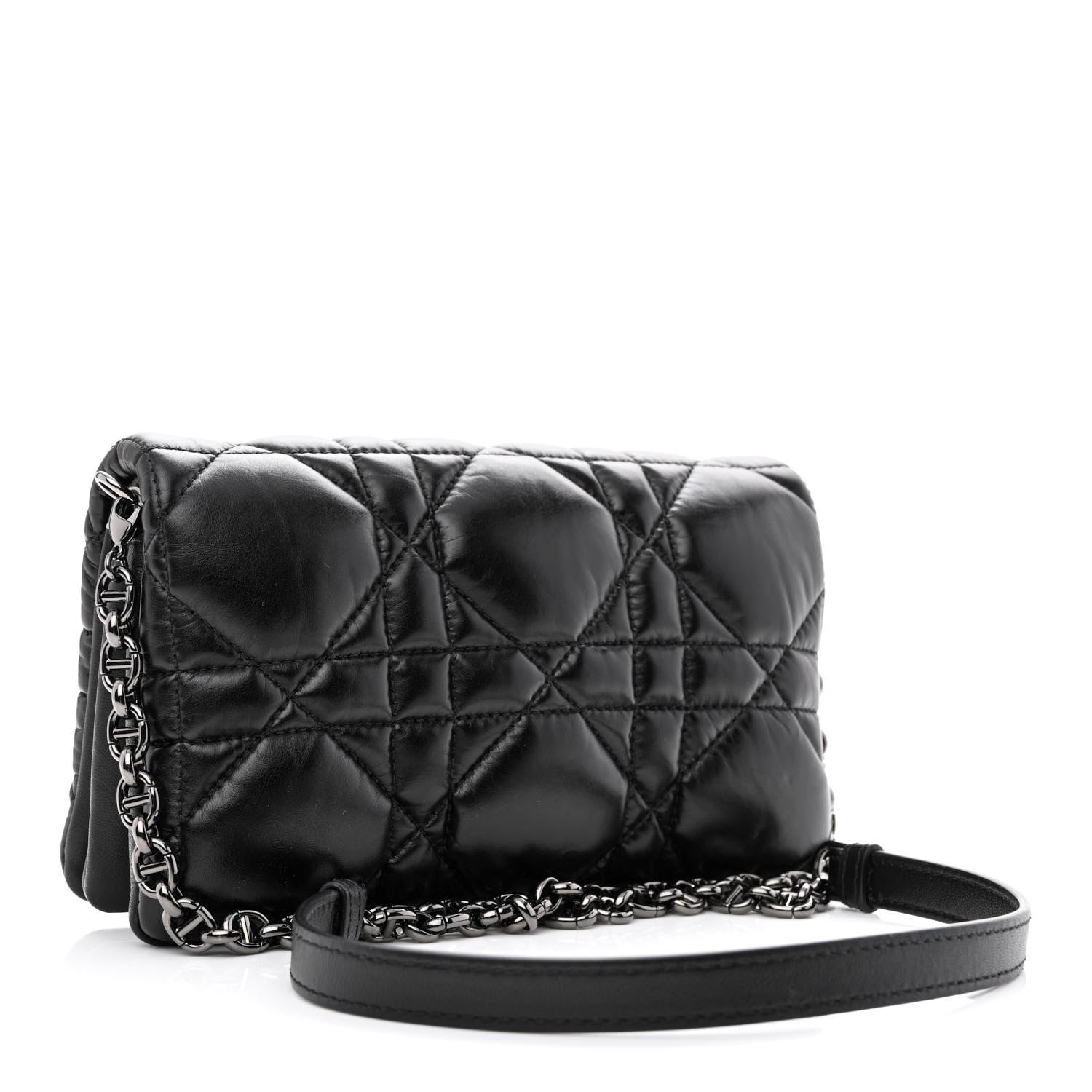 Christian Dior Calfskin Macrocannage Mini Caro Bag Black 3 of 11