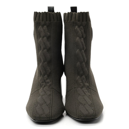 Hermes Knit Calfskin Volver 60 Ankle Boots 36 Sottobosco 2 of 7