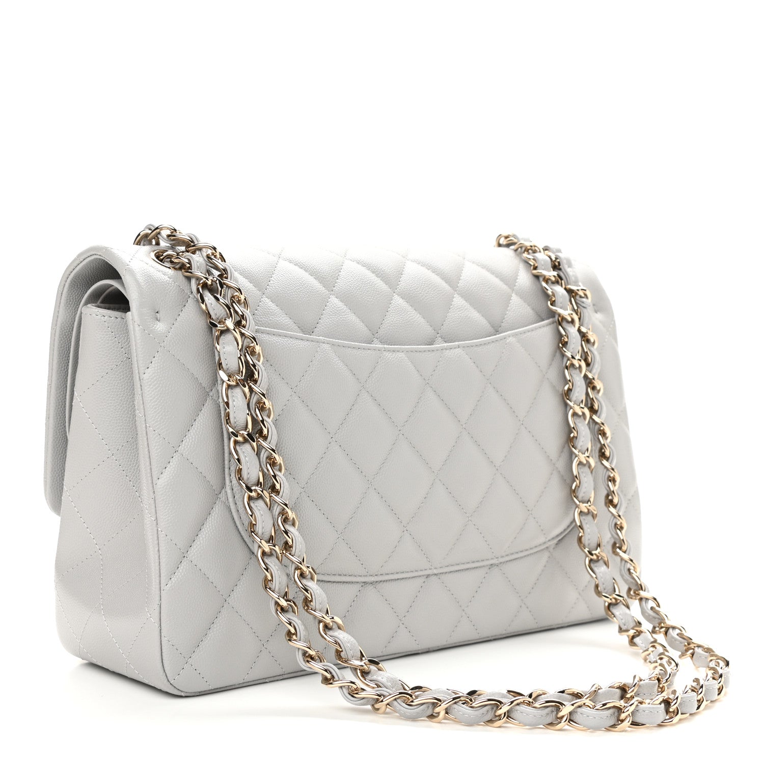 Chanel Caviar Quilted Jumbo Double Flap Grey 2 of 10