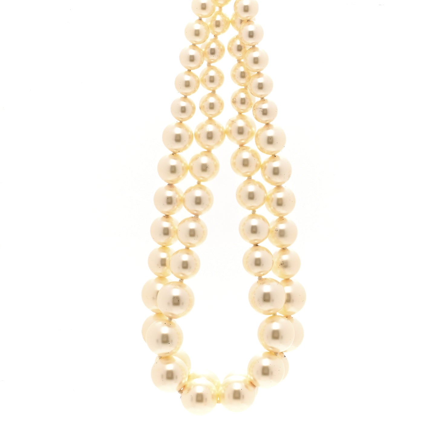 Pearl Multi Strand CC Necklace Gold