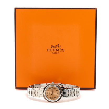 Hermes Stainless Steel 24mm Clipper Quartz Watch Pink 5 of 5