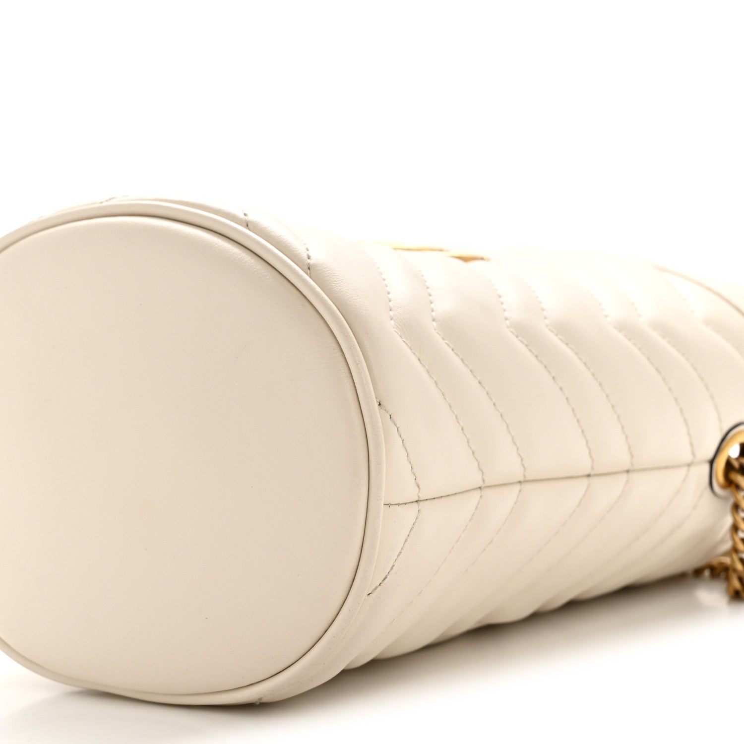Gucci Calfskin Matelasse Mini GG Marmont 2.0 Bucket Bag White 10 of 13