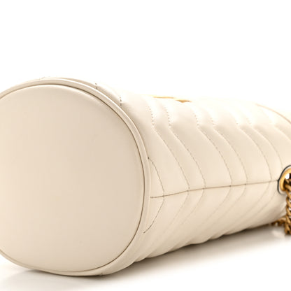 Gucci Calfskin Matelasse Mini GG Marmont 2.0 Bucket Bag White 10 of 13