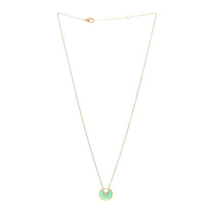 Cartier 18K Yellow Gold Diamond Chrysoprase XS Amulette de Cartier Pendant Necklace 3 of 4