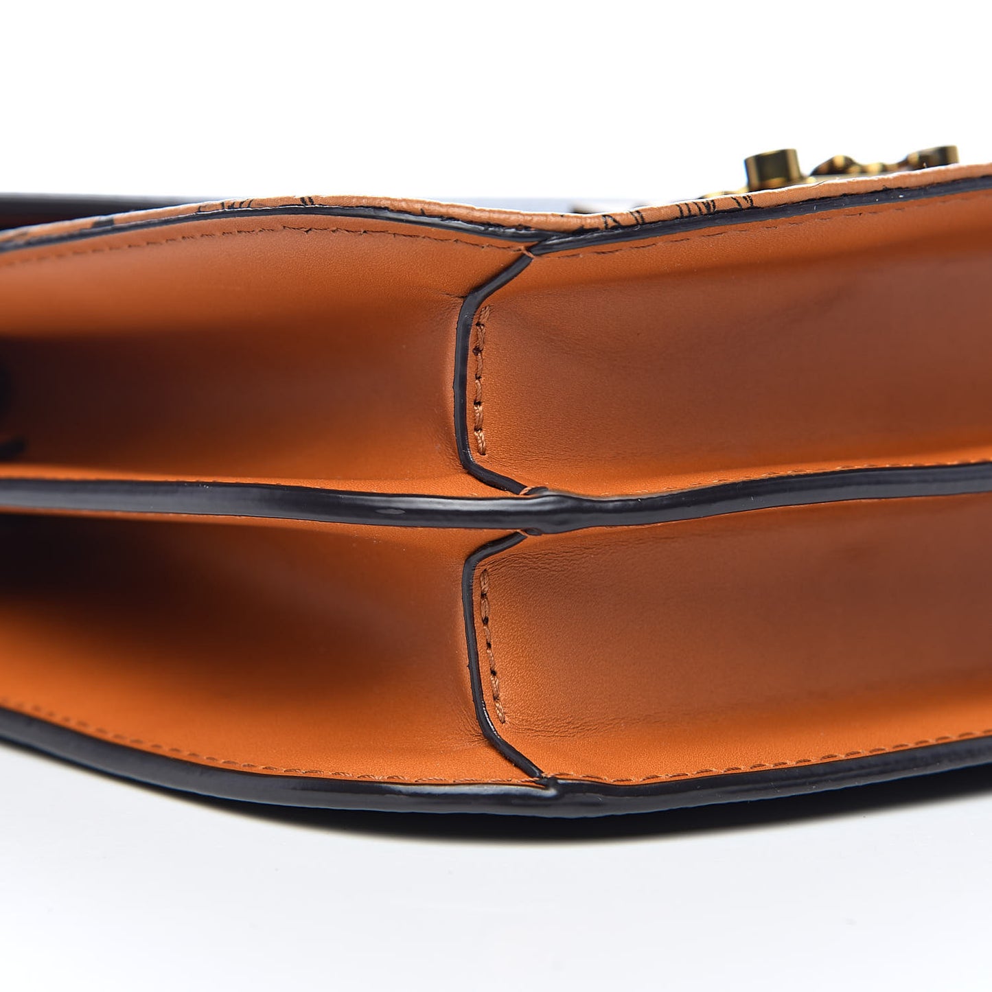 Visetos Calfskin Small Patricia Crossbody Bag Cognac Black
