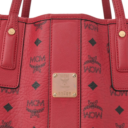 MCM Visetos Medium Liz Reversible Shopper Tote Ruby Red 11 of 26