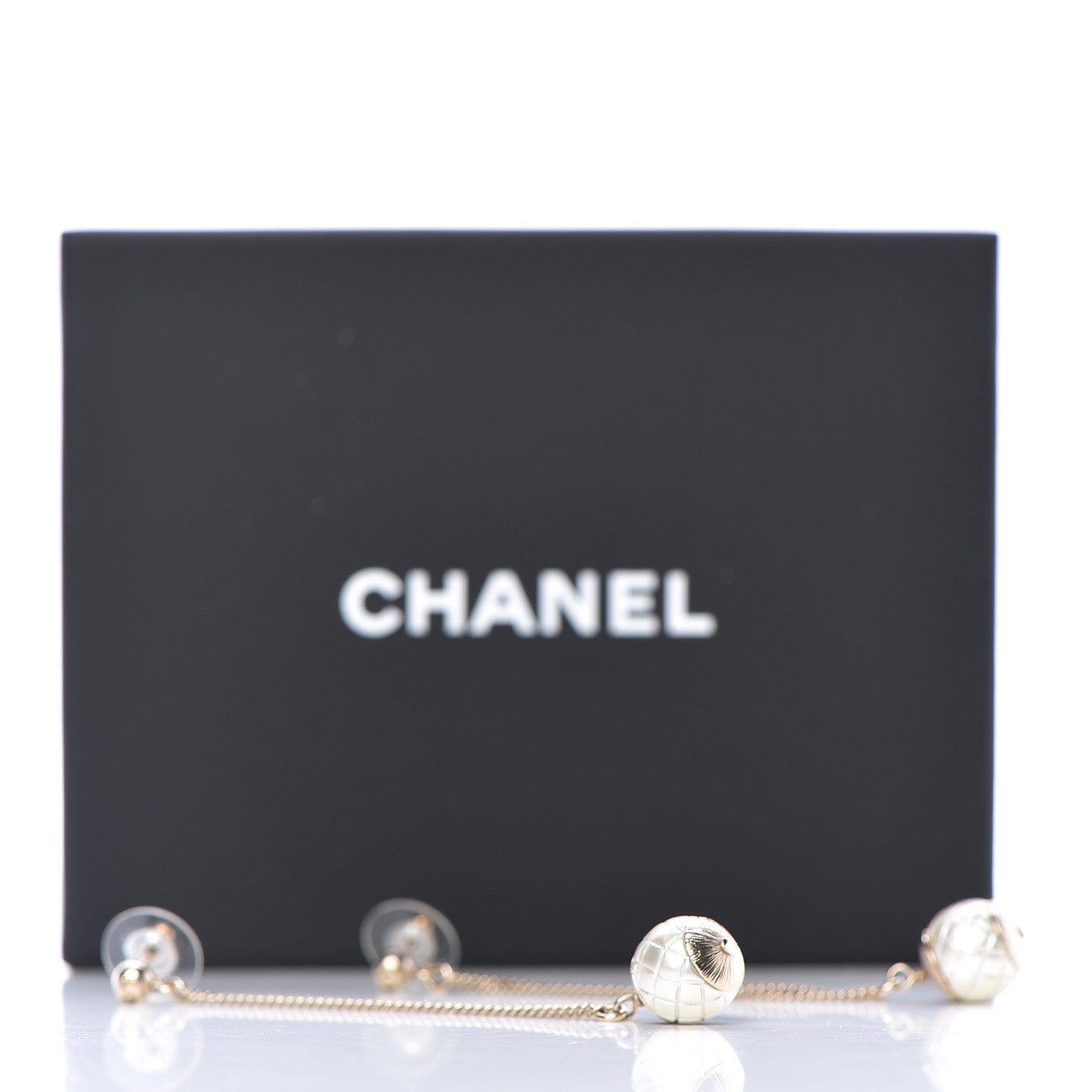 Chanel Pearl Dangle Earrings Gold 5 of 5