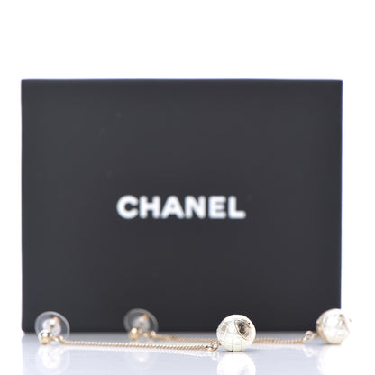 Chanel Pearl Dangle Earrings Gold 5 of 5