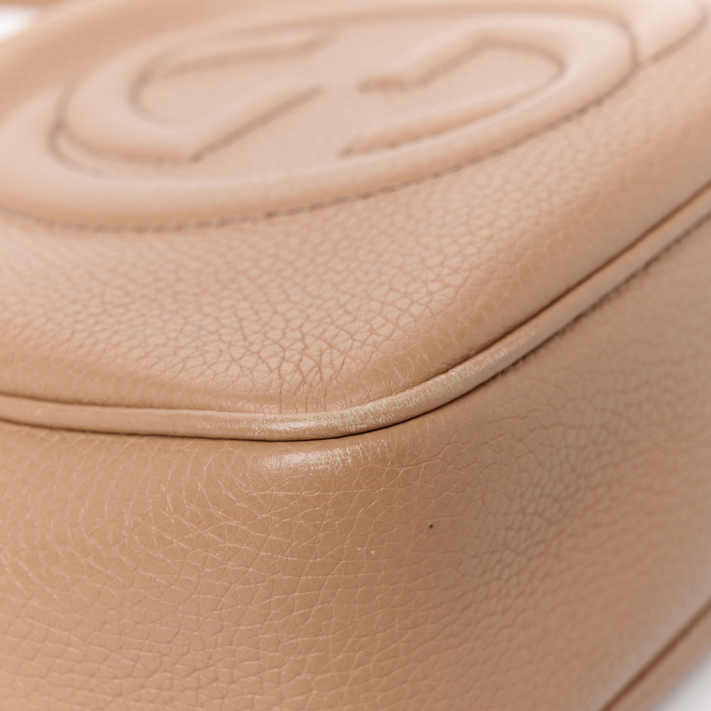 Pebbled Calfskin Small Soho Disco Bag Rose Beige