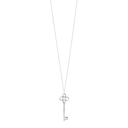Tiffany Sterling Silver Large Crown Key Pendant Necklace 1 of 5