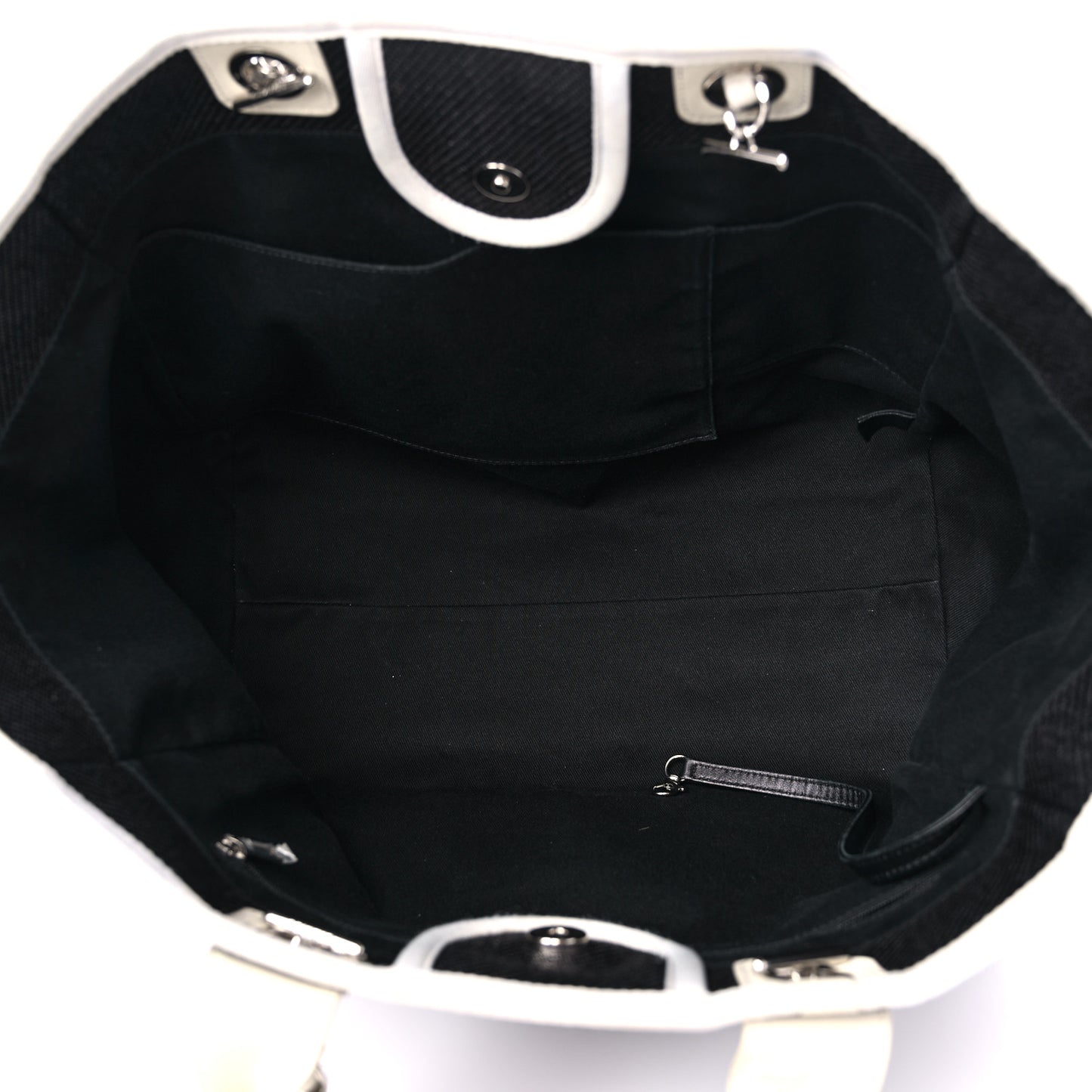 Canvas Large Deauville Tote Black White