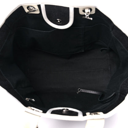 Chanel Canvas Large Deauville Tote Black White 5 of 15