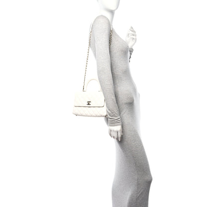 Chanel Caviar Quilted Mini Coco Handle Flap White 2 of 11