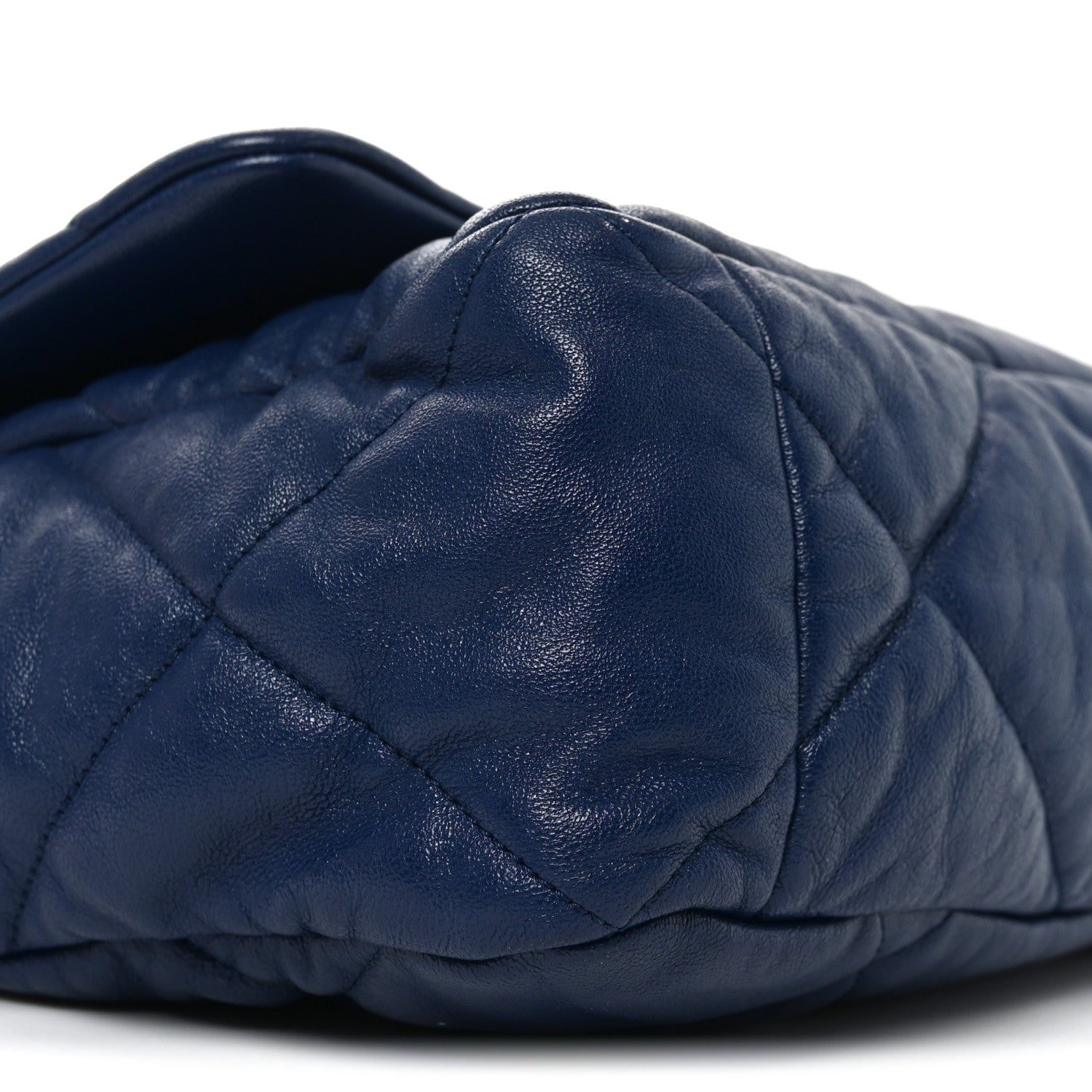 Chanel Goatskin Quilted Maxi Chanel 19 Flap Navy Blue 9 of 10