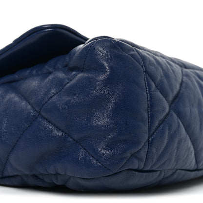 Chanel Goatskin Quilted Maxi Chanel 19 Flap Navy Blue 9 of 10