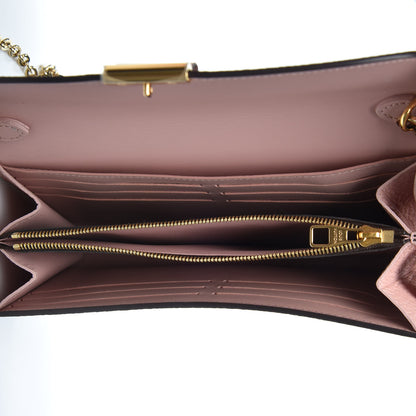 Louis Vuitton Damier Ebene Croisette Chain Wallet Rose Ballerine 4 of 7