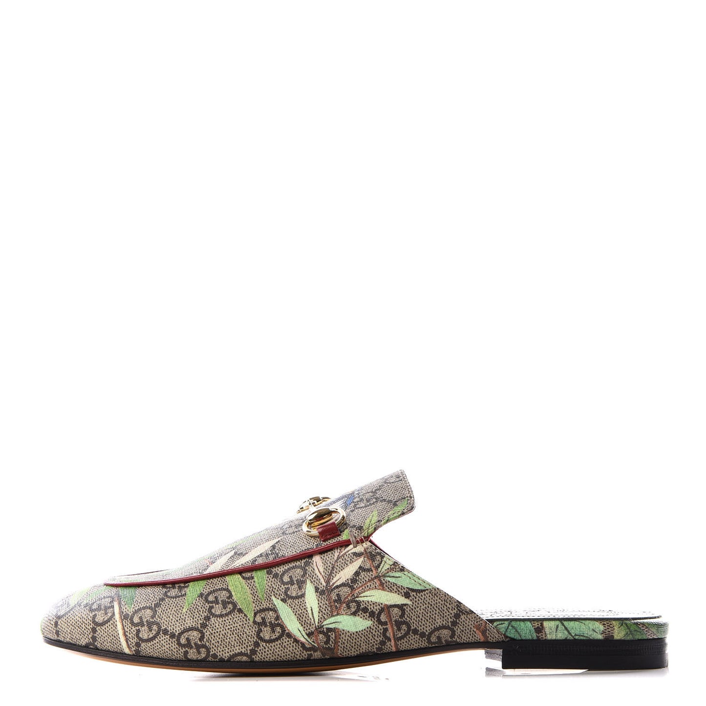 GG Supreme Monogram Tian Womens Princetown Slippers 38.5 Beige Ebony Multicolor