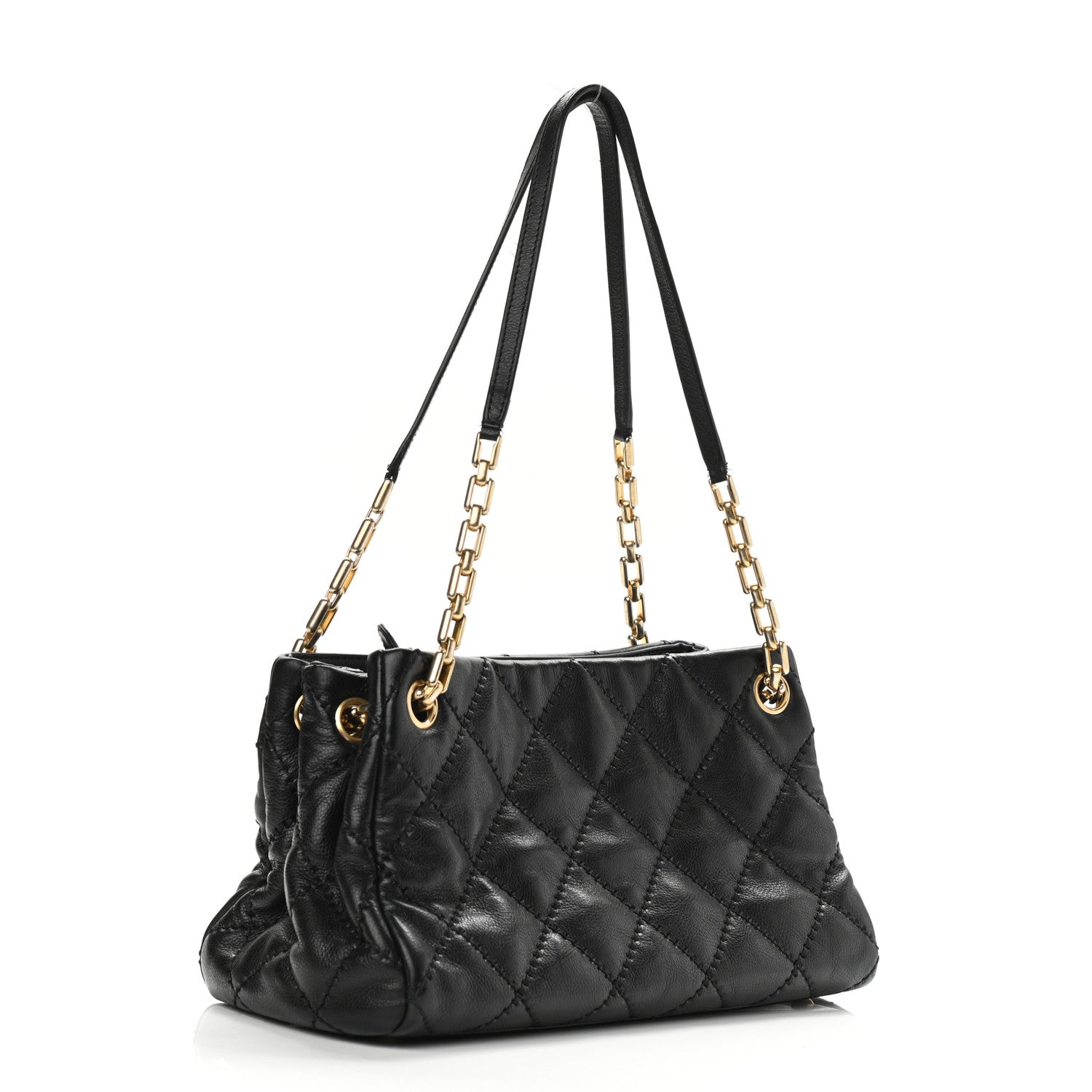 Chanel Calfskin Stitched Small Retro Chain Tote Black 3 of 9