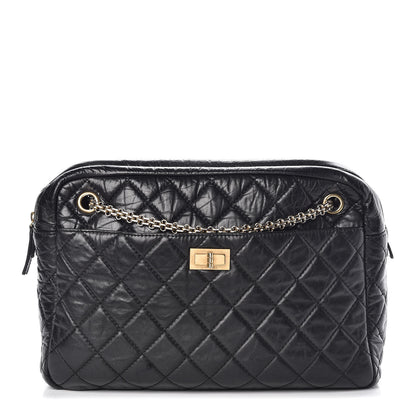 Chanel Aged Calfskin Quilted Large Reissue Camera Case Black 1 of 11