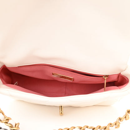 Chanel Lambskin Quilted Medium Chanel 19 Flap White 5 of 9