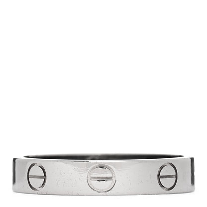 Cartier 18K White Gold 3.5mm LOVE Wedding Band Ring 53 6.5 1 of 4