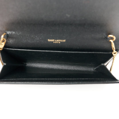 Saint Laurent Grain de Poudre Uptown Chain Wallet Black 5 of 10