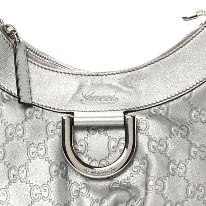 Gucci Metallic Guccissima Medium D Gold Hobo Silver 8 of 12