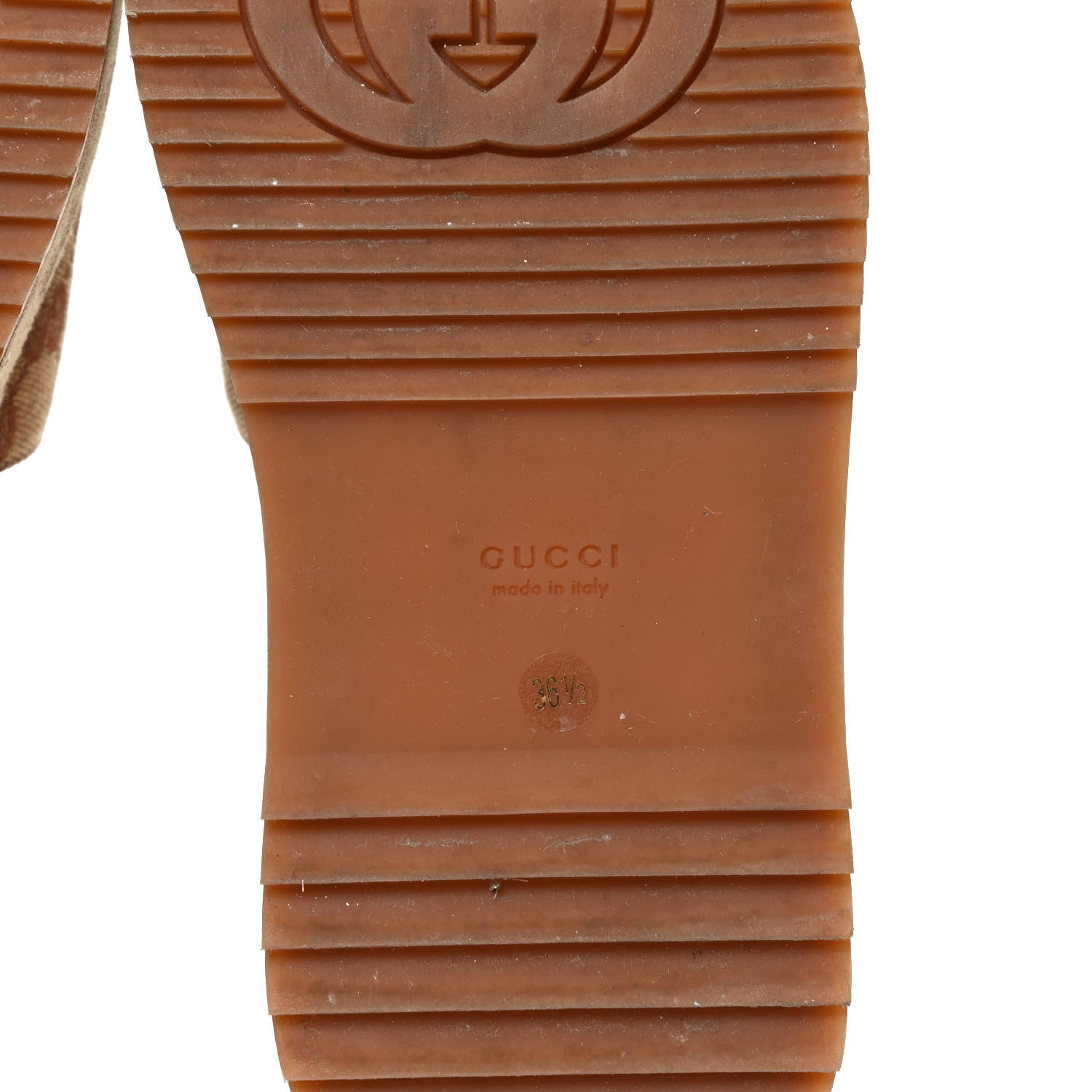 Gucci Canvas GG Monogram Angelina Platform Slide Sandals 36.5 Beige Ruggine 8 of 14