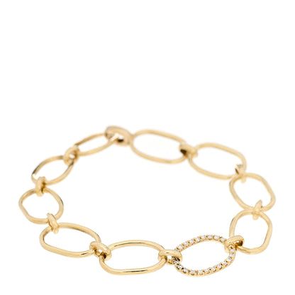 Irene Neuwirth 18K Yellow Gold Diamond Large Oval Single Pave Link Bracelet 1 of 5